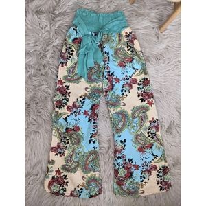 Bohemian Floral Wide Leg Pants